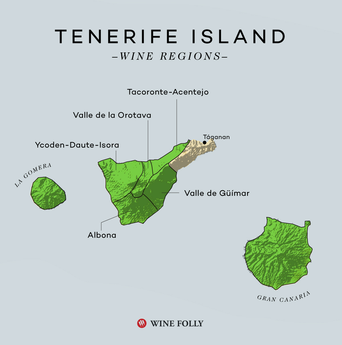 Tenerife Wine Regions Map with Taganan by Wine Folly